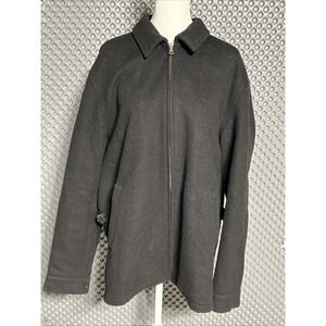 VTG Polo Ralph Lauren Men's Wool Coat Jacket Charcoal Black Full Zip Size M